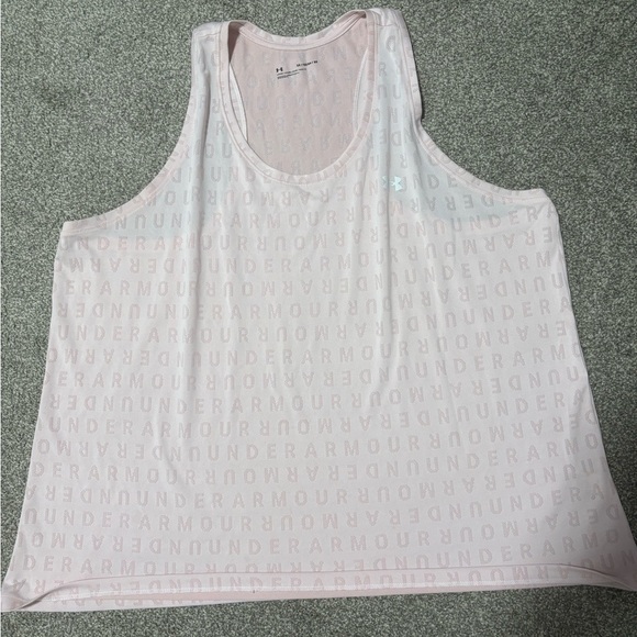 Under Armour Pink Loose Fit Racerback Athletic Perforated Tank Top Plus Size 3XL - Picture 7 of 8